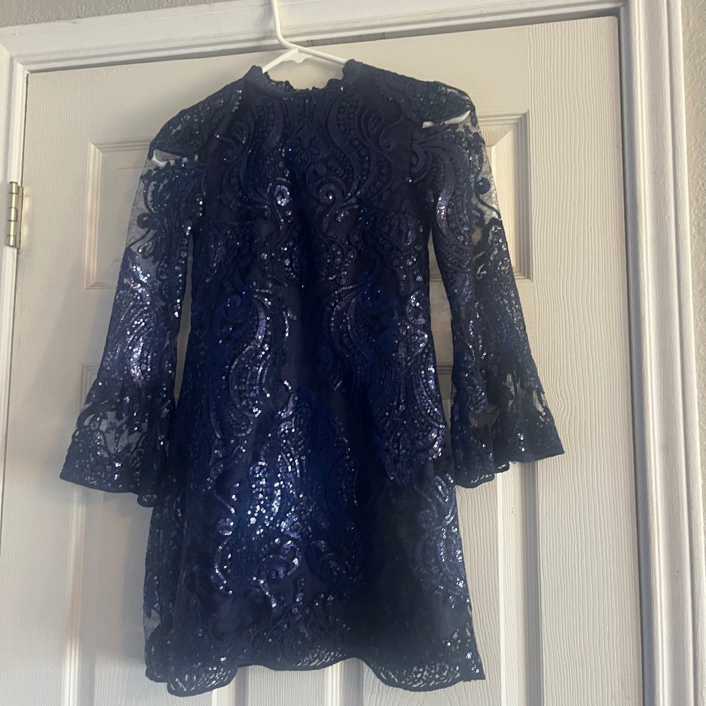 Sequin Bell Sleeve Dress